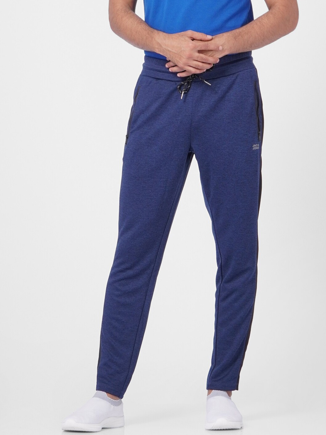 

Jack & Jones Men Blue Solid Track Pants