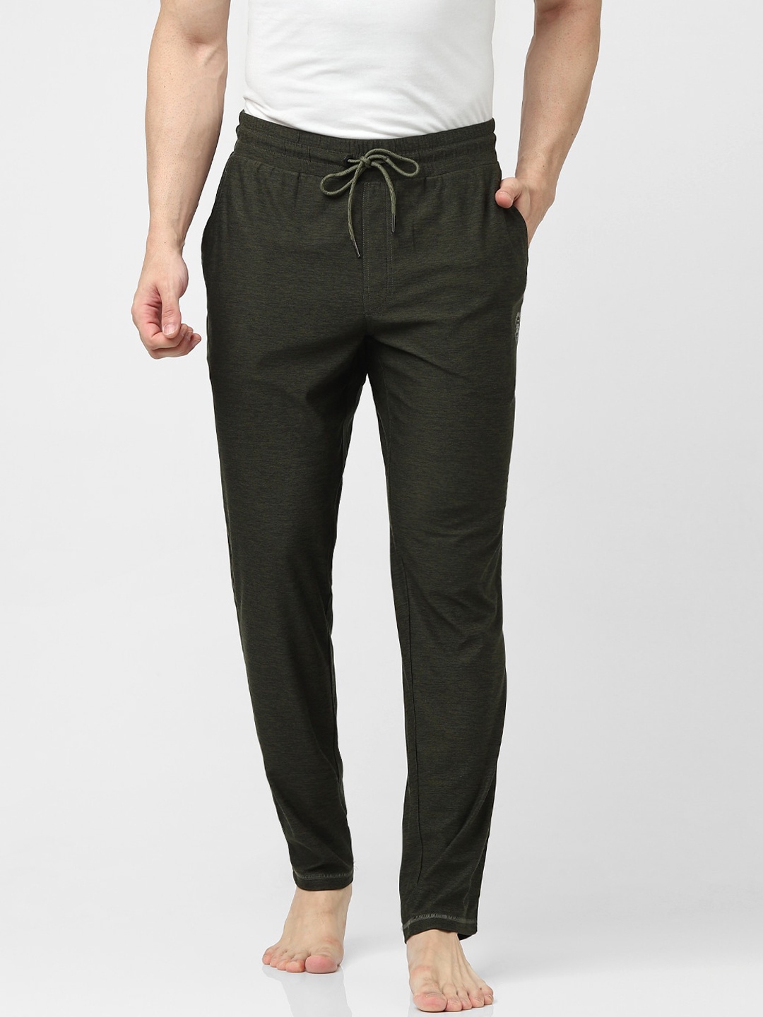 

Jack & Jones JJOR DI TRINIDA Men Olive Green Solid Track Pants