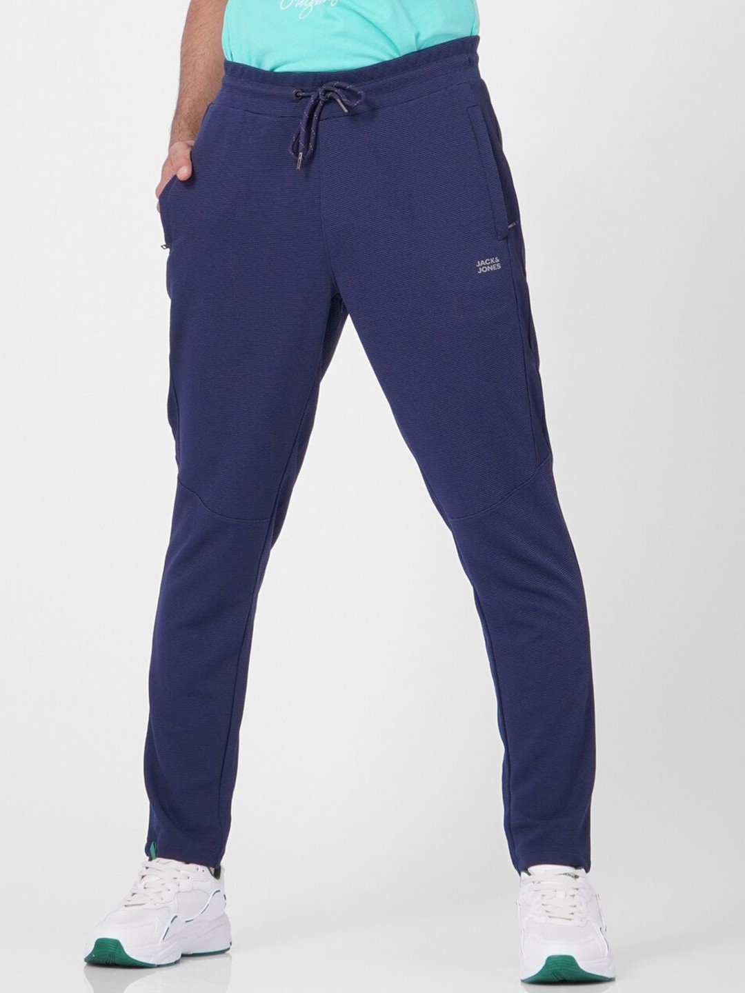 

Jack & Jones Men Blue Solid Track Pants