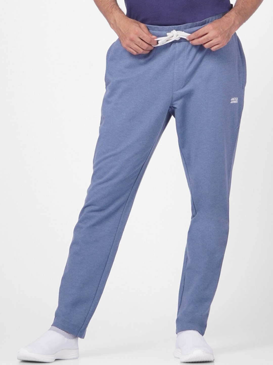 

Jack & Jones JJOR DI PRINCETON Men Blue Solid Cotton Track Pants