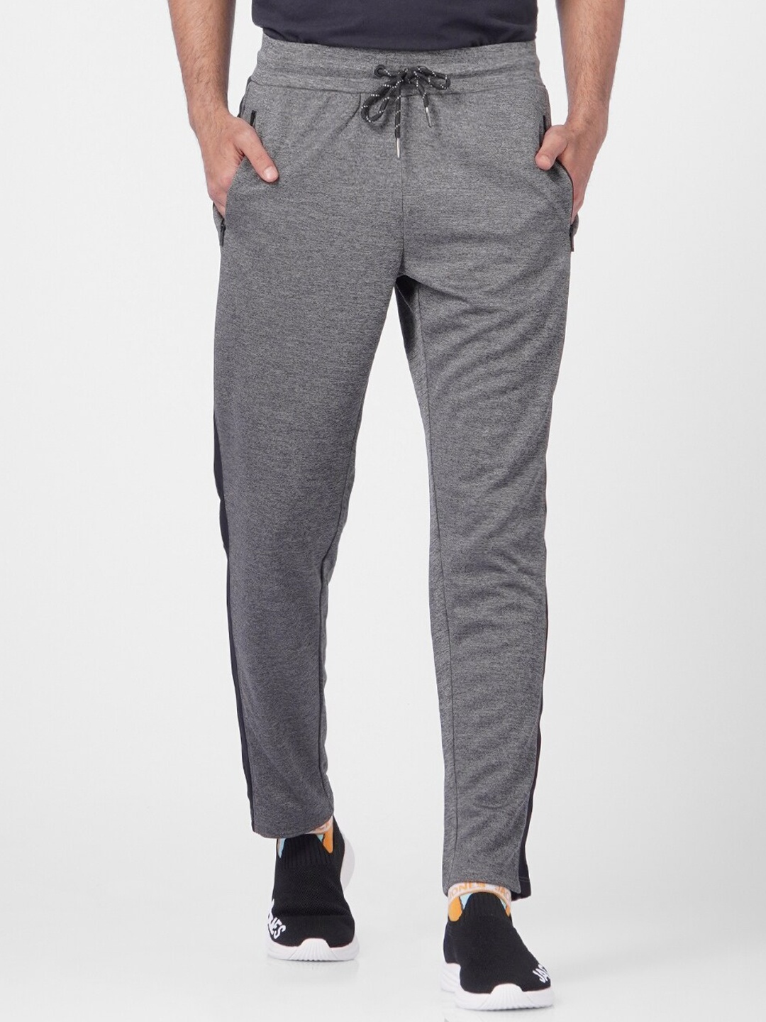 

Jack & Jones Men Grey Solid Track Pants