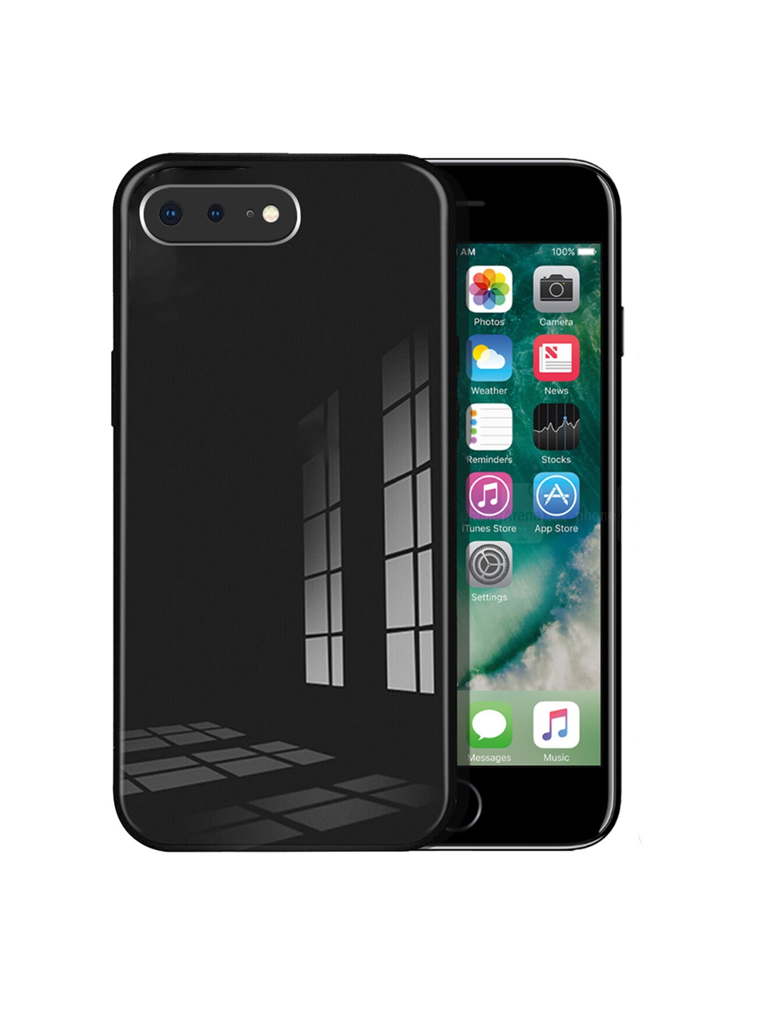 

Karwan Transparent & Black Solid iPhone 7 Plus, iPhone 8 Plus Phone Back Case
