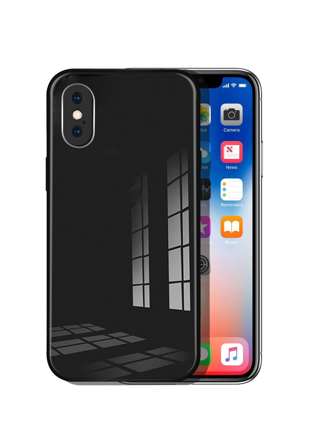 

Karwan Black Solid iPhone X Back Cover