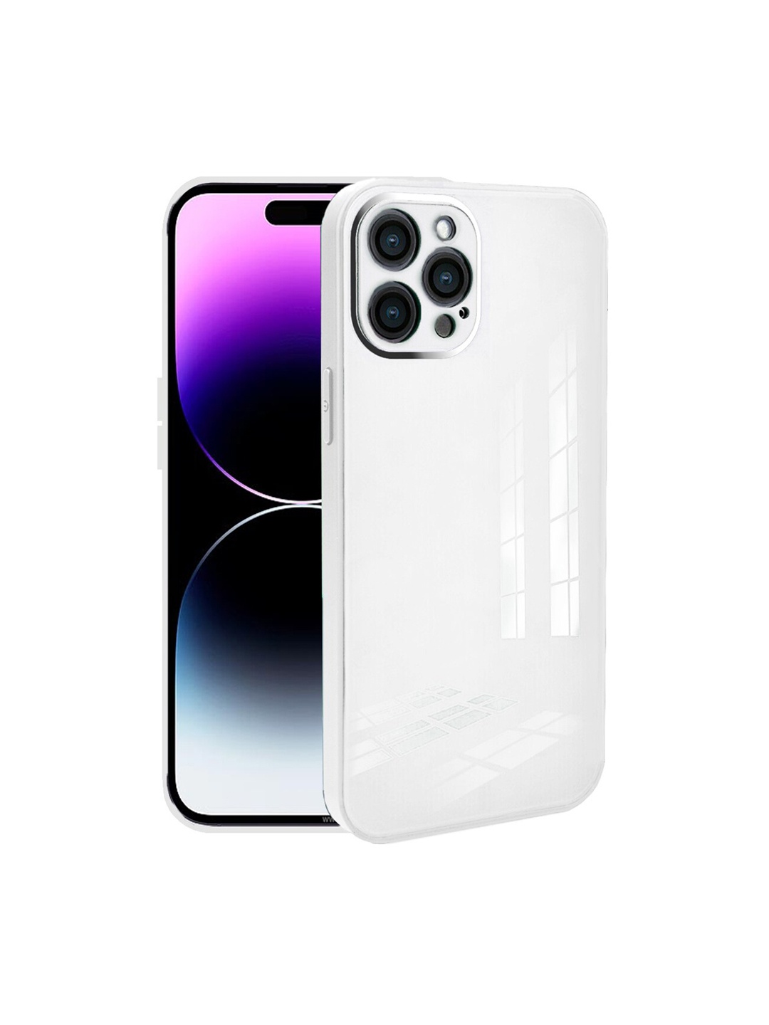 

Karwan White Solid iPhone 14 Pro Phone Back Case