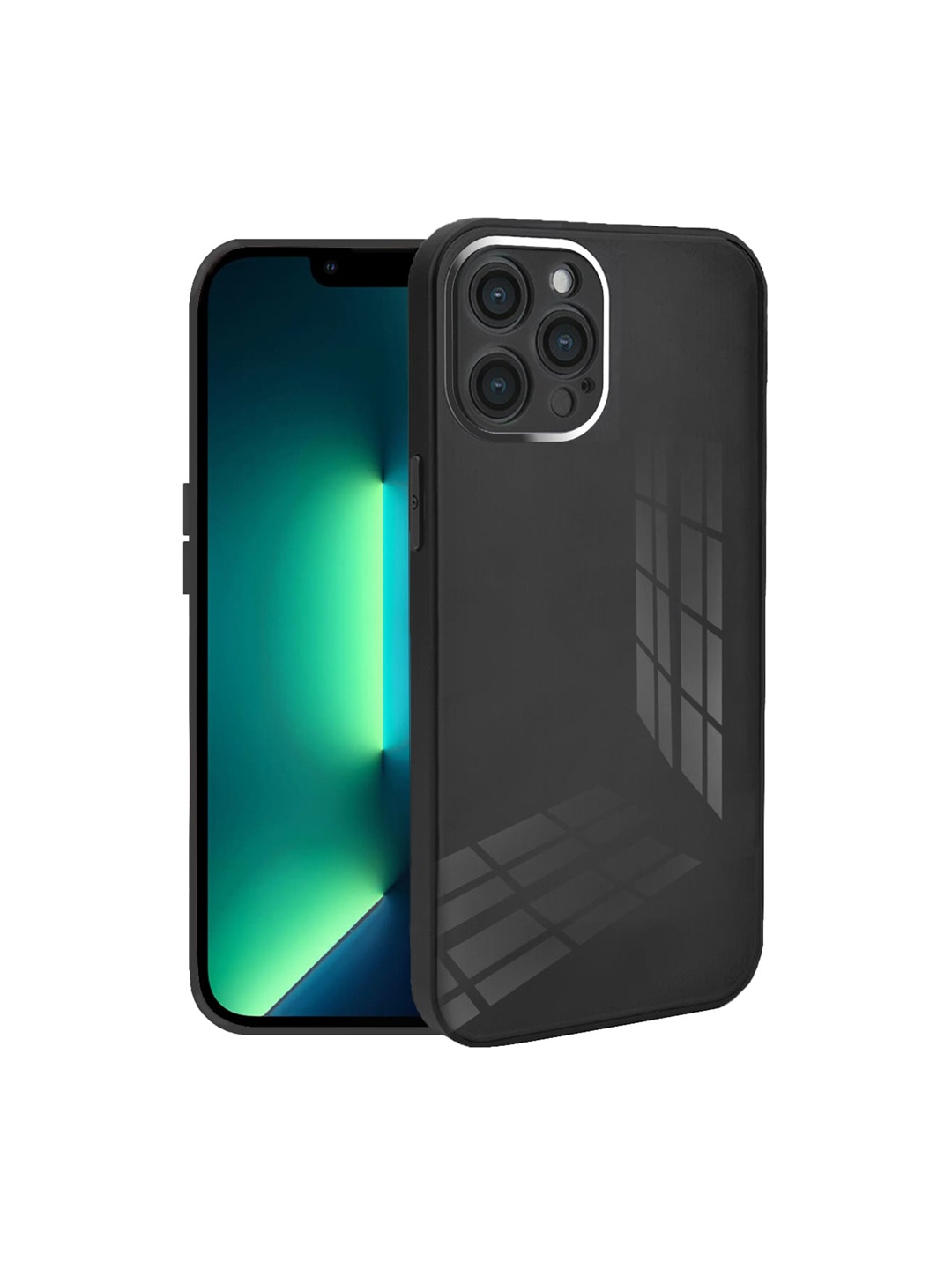 

Karwan Transparent & Black Solid iPhone 13 Pro Max Phone Back Case