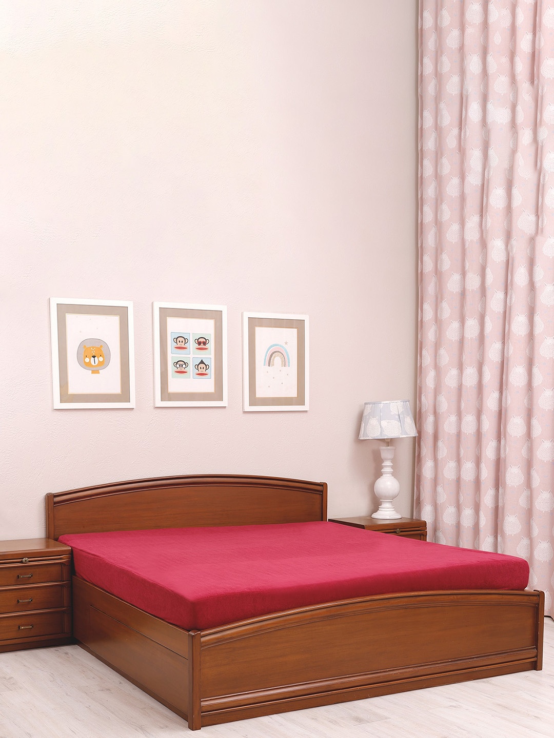 

TIDY SLEEP Kids Maroon Solid Water-Proof Mattress Protector