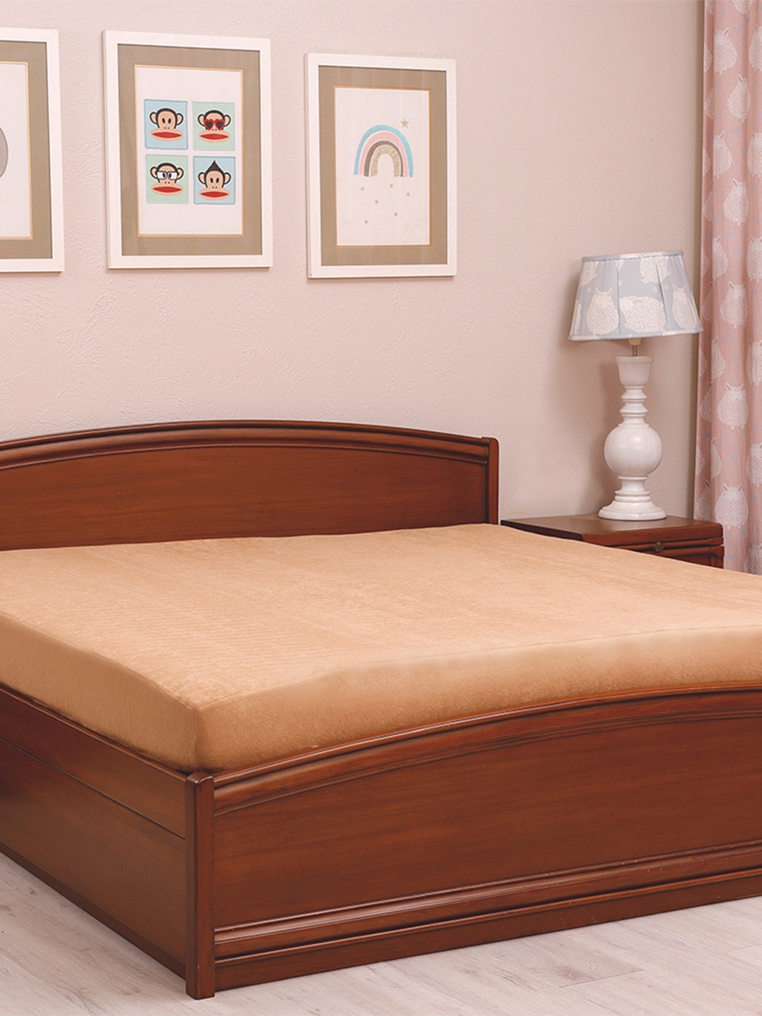 

TIDY SLEEP Kids Beige Solid Waterproof Mattress Protector