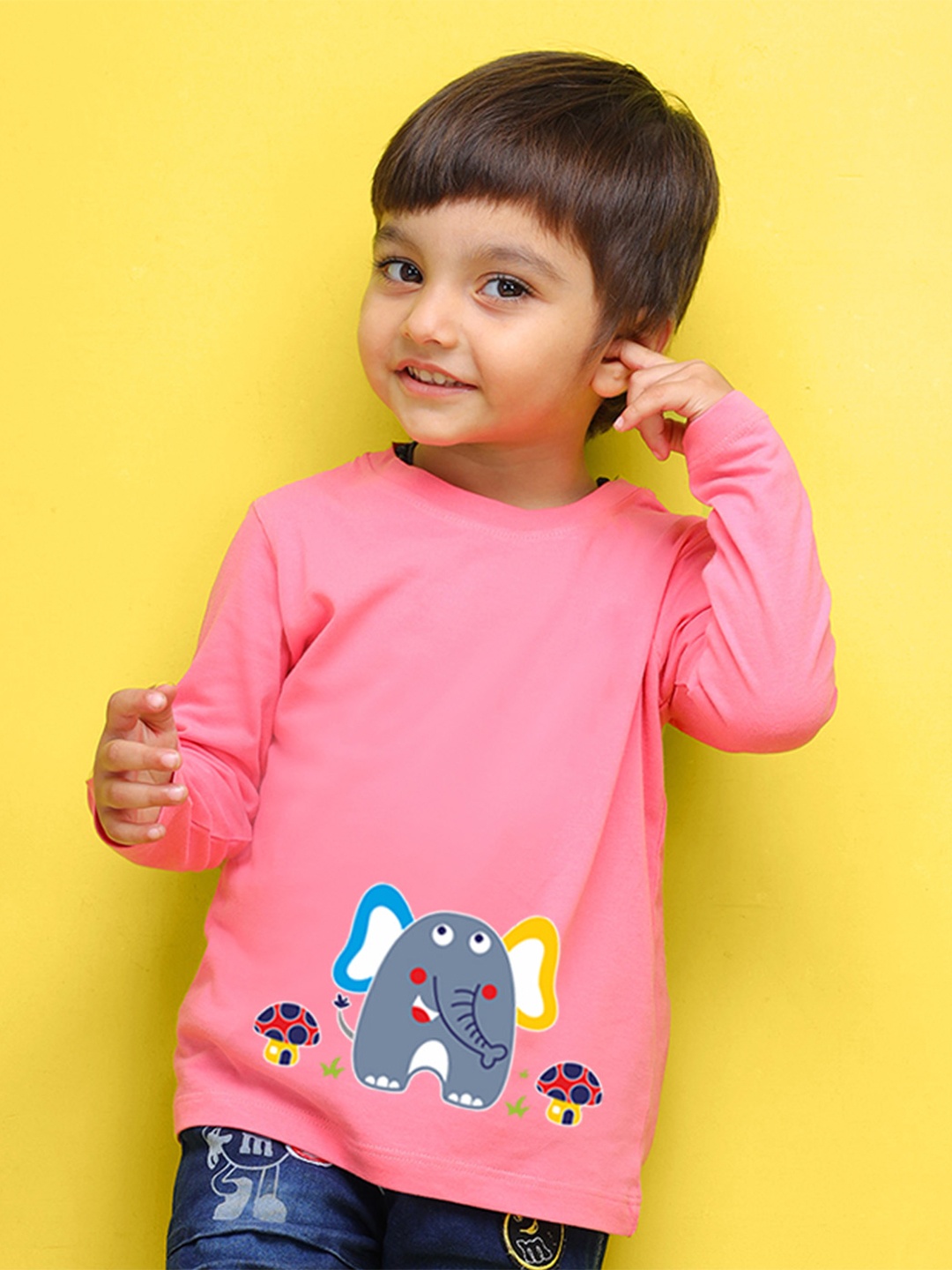 

NUSYL Kids Peach-Coloured Polo Collar T-shirt