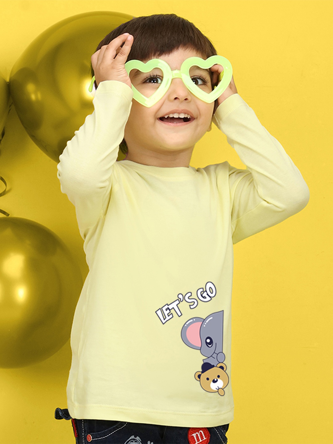 

NUSYL Boys Lime Green Solid Polo Collar Cotton T-shirt