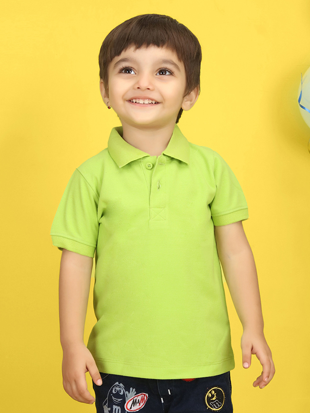 

NUSYL Kids Pink Polo Collar T-shirt