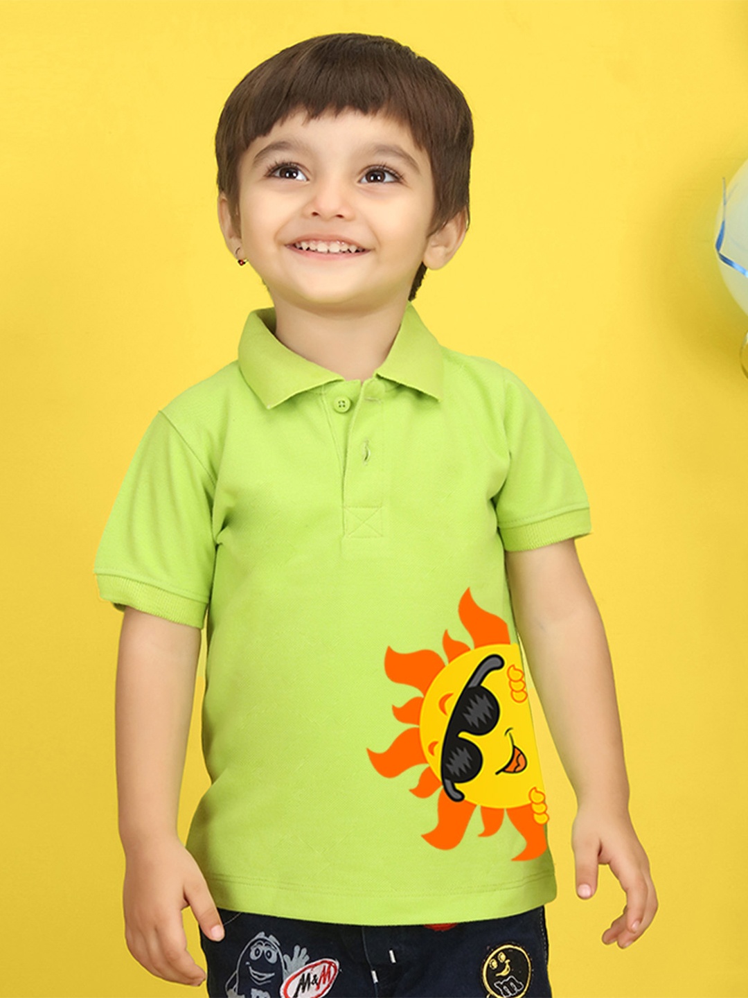 

NUSYL Kids Yellow Polo Collar T-shirt