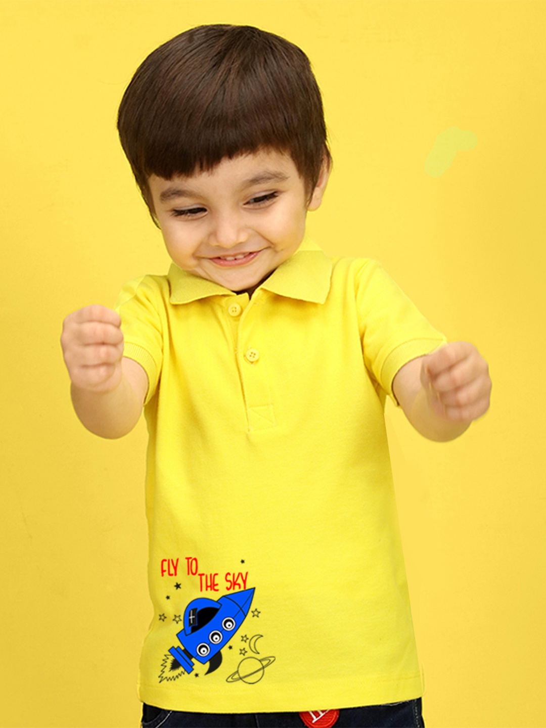 

NUSYL Kids Peach Polo Collar T-shirt
