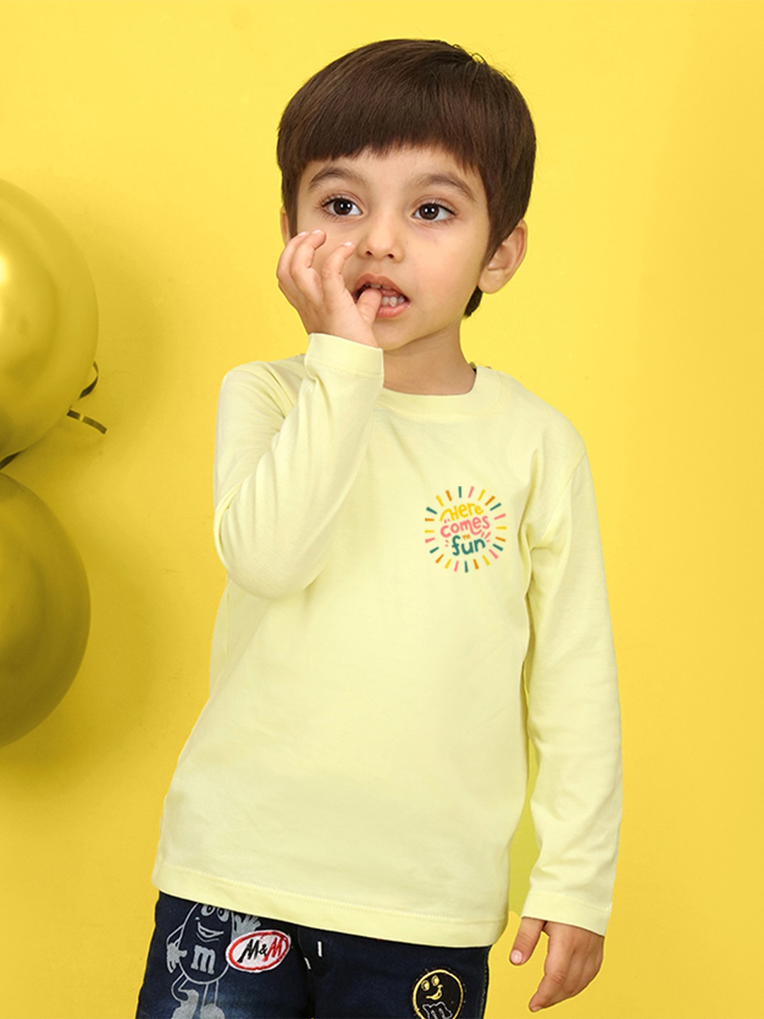 

NUSYL Kids Yellow Polo Collar T-shirt