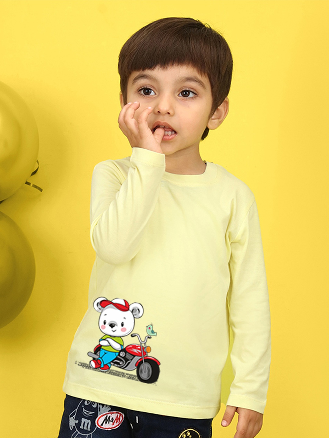 

NUSYL Kids Blue Printed Polo Collar T-shirt