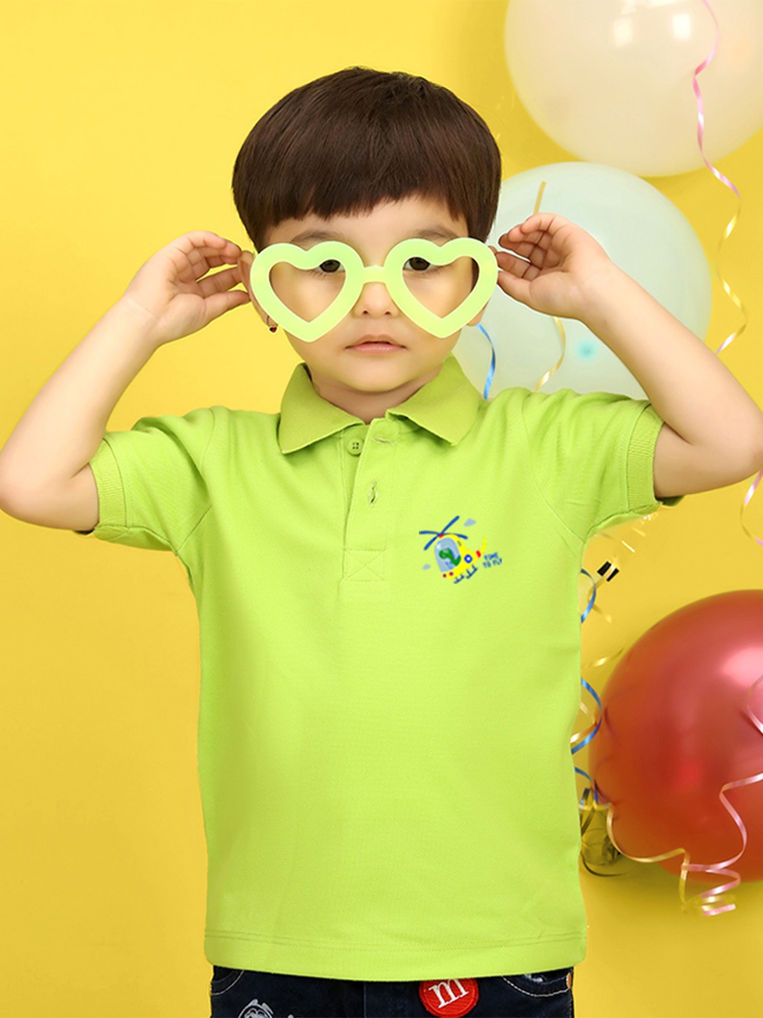 

NUSYL Kids Pink Polo Collar T-shirt