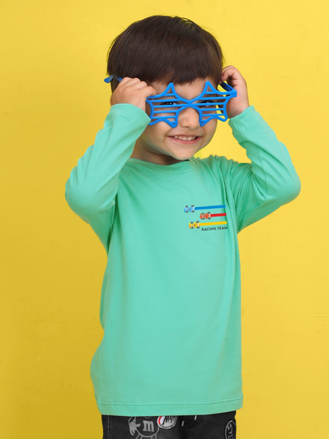 

NUSYL Kids Blue Typography Printed Polo Collar T-shirt