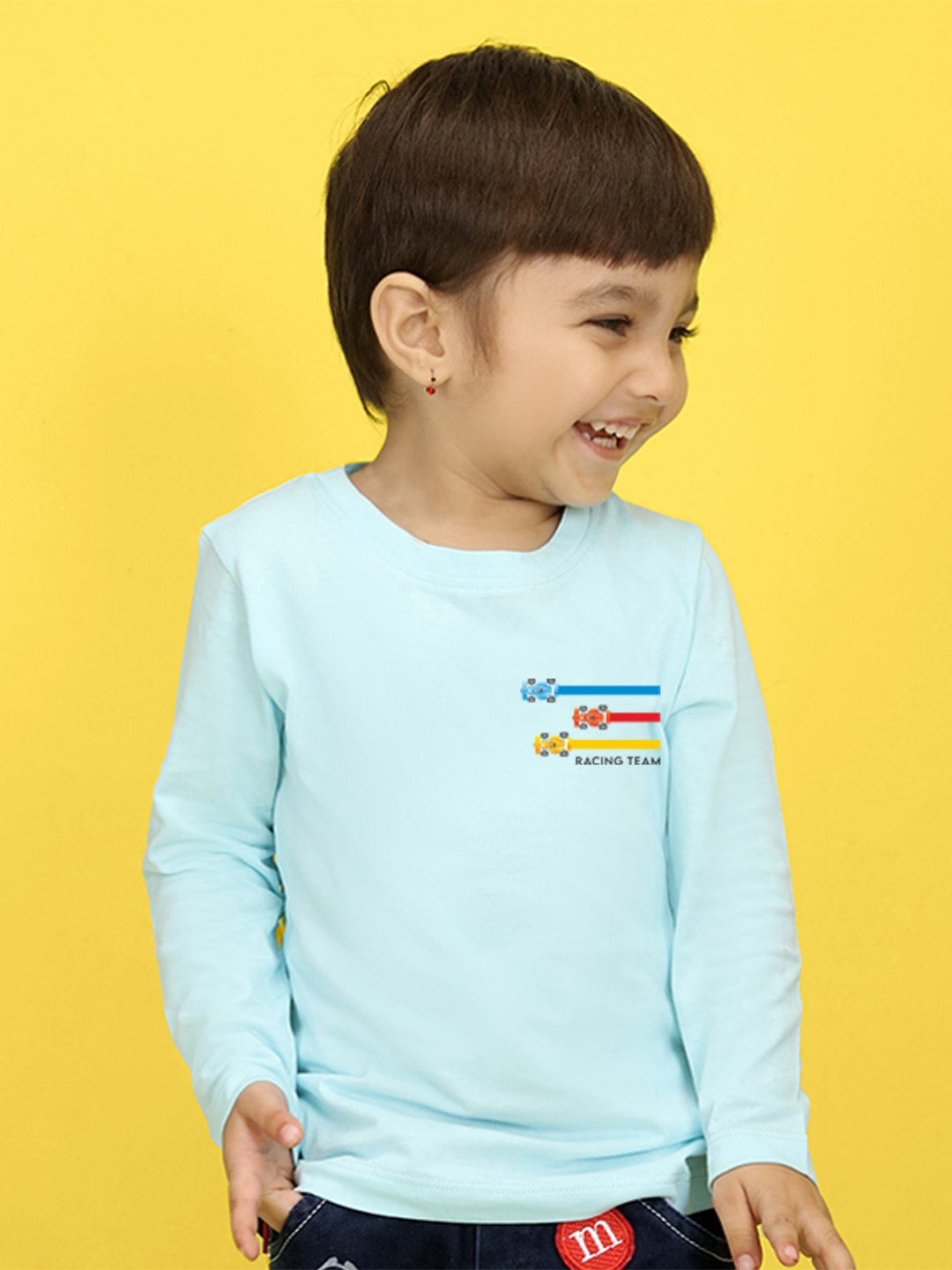

NUSYL Kids Pink Typography Printed Polo Collar T-shirt