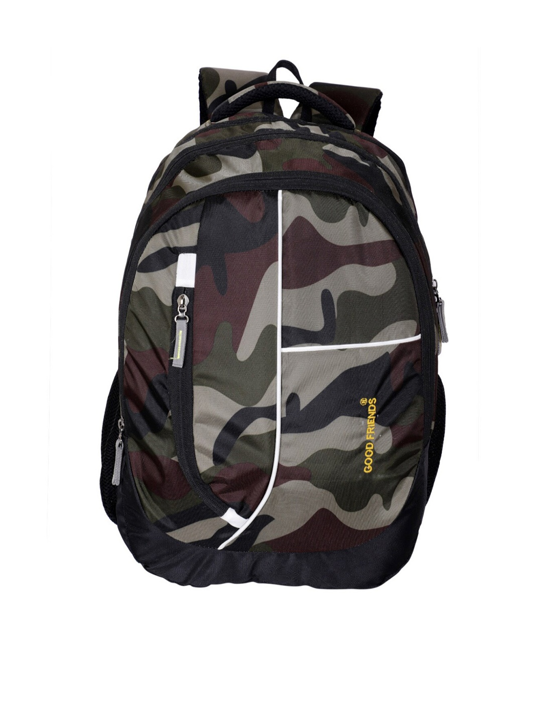 

GOOD FRIENDS Unisex Grey & Maroon Camouflage Light Weight Waterproof Laptop Backpack