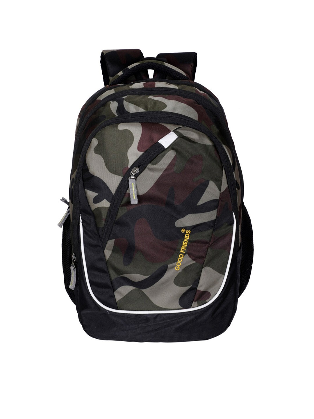 

GOOD FRIENDS Unisex Black Camouflage Embroidered Light Weight Waterproof Laptop Backpack