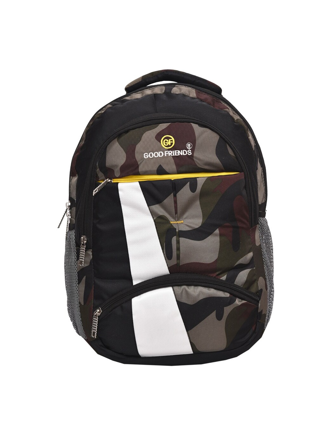 

GOOD FRIENDS Unisex Black Camouflage Embroidered Light Weight Waterproof Laptop Backpack