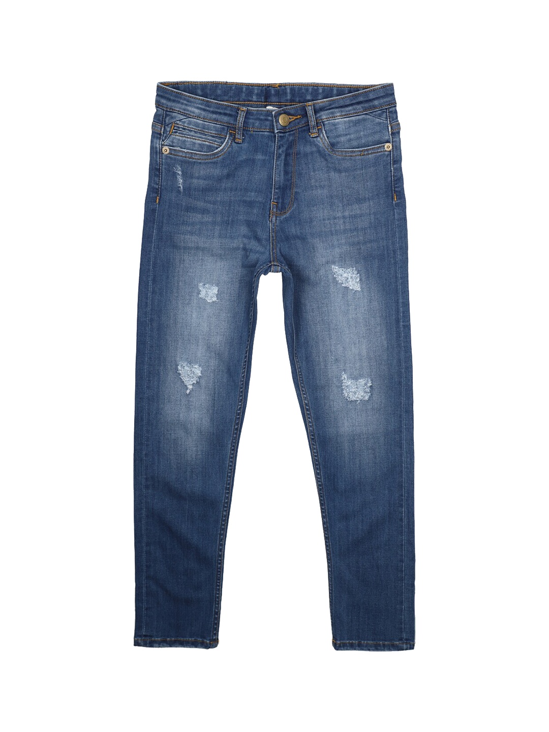 

Peter England Boys Blue Skinny Fit Mildly Distressed Light Fade Stretchable Jeans