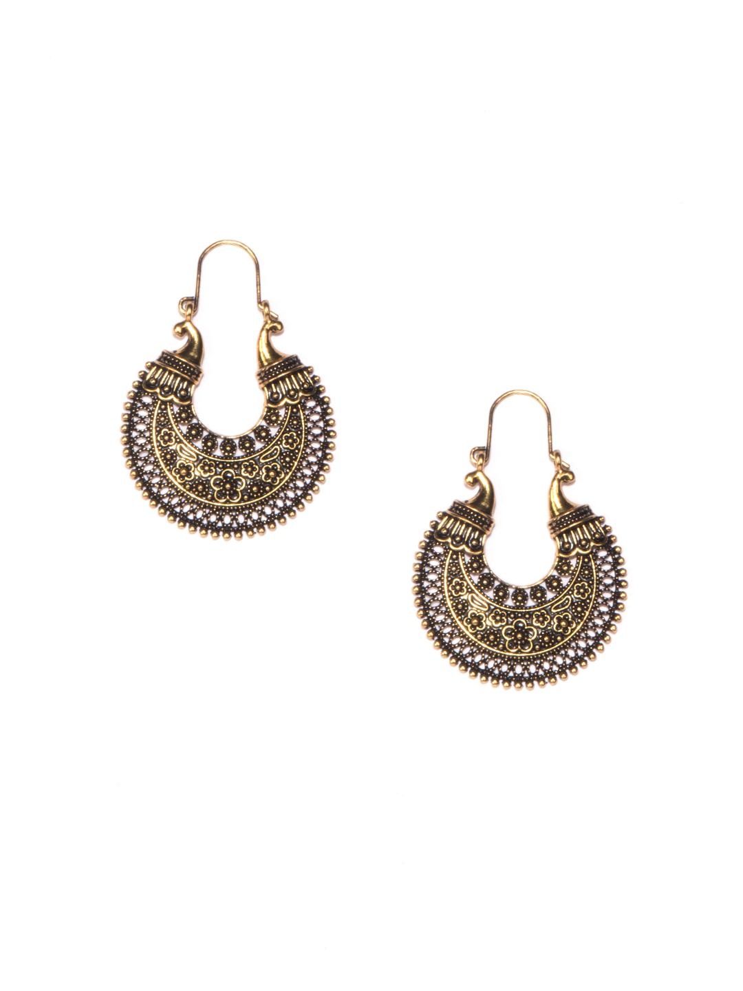 

Fida Gold-Toned Crescent Shaped Chandbalis