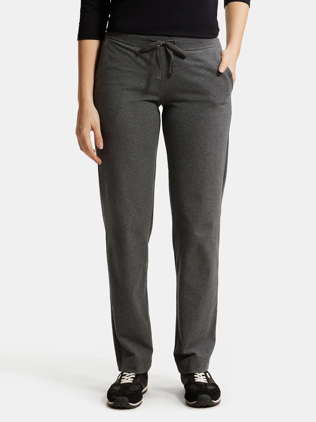 

Jockey Super Combed Cotton Stretch Relaxed Fit Trackpants -1302, Grey