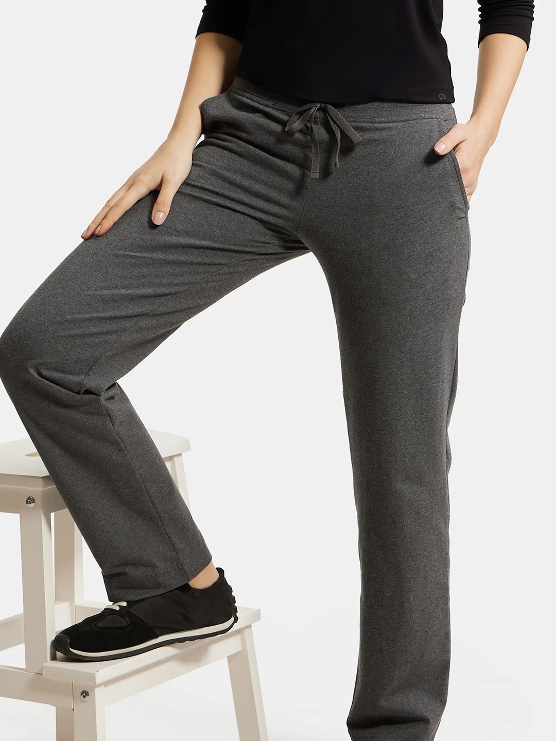 

Jockey Super Combed Cotton Stretch Relaxed Fit Trackpants -1302, Grey