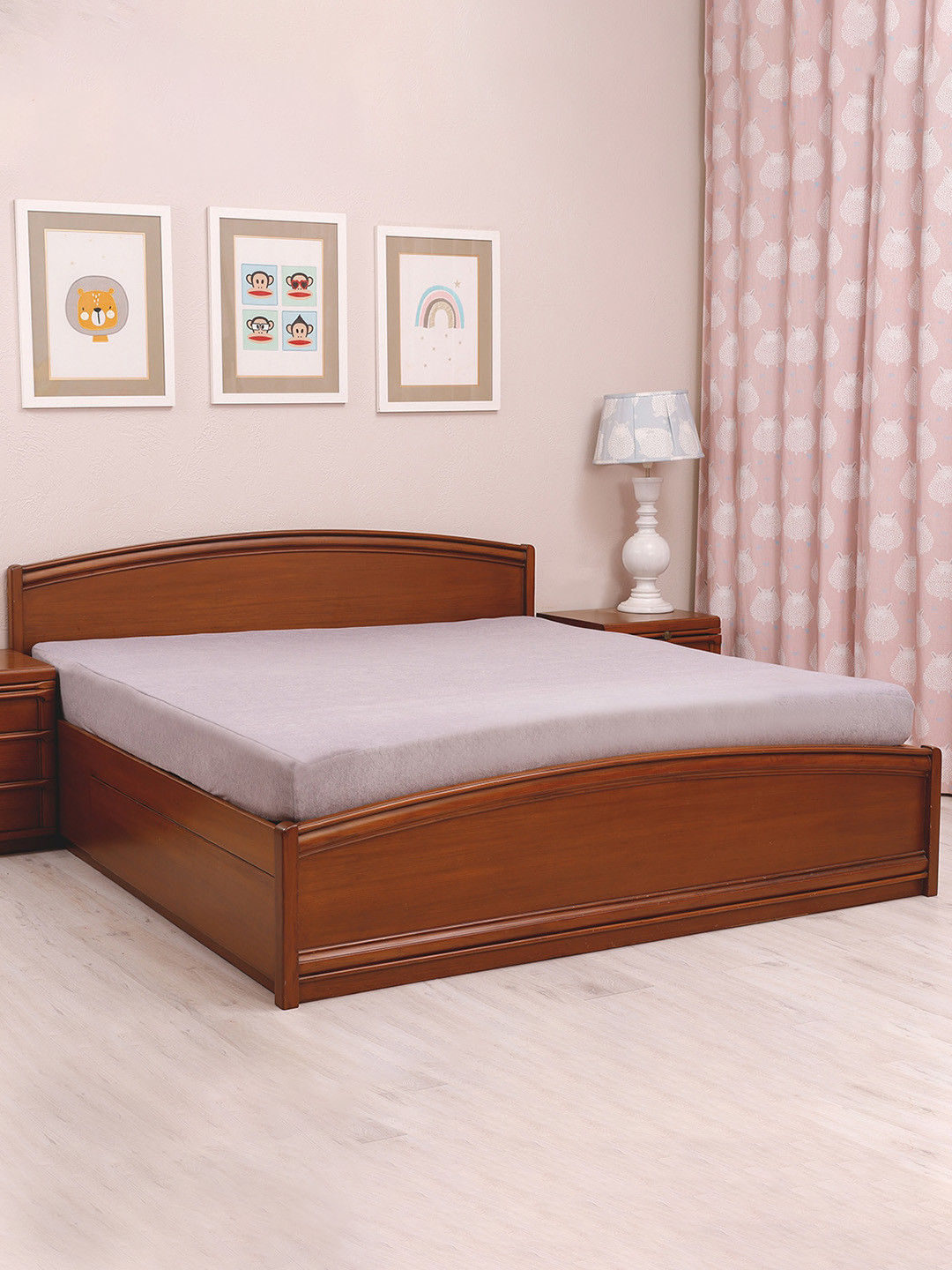 

TIDY SLEEP Grey Solid Waterproof Mattress Protector