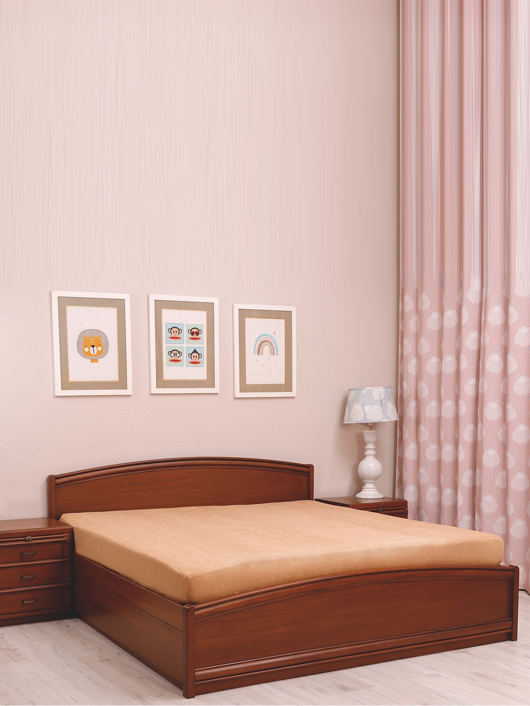 

TIDY SLEEP Beige Solid Waterproof Mattress Protector