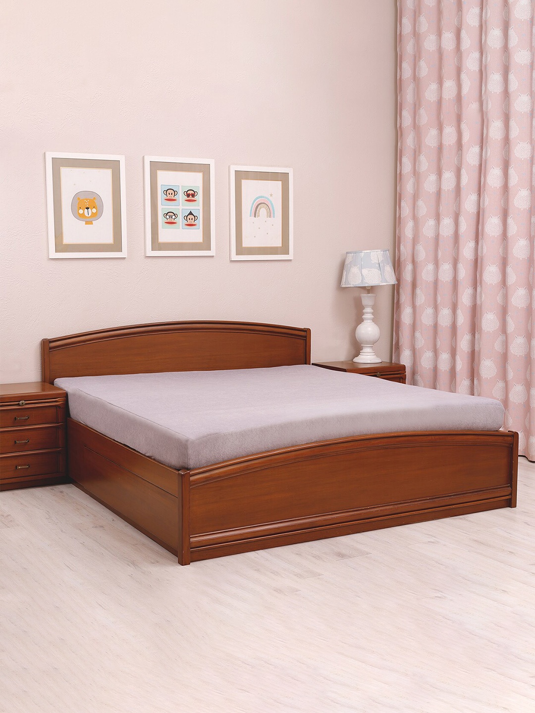 

TIDY SLEEP Grey Solid Waterproof Mattress Protector