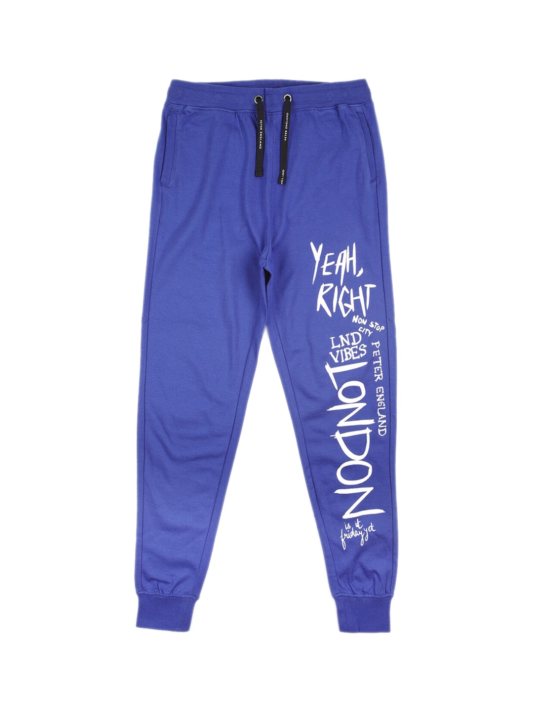 

Peter England Girls Blue Solid Pure Cotton Joggers