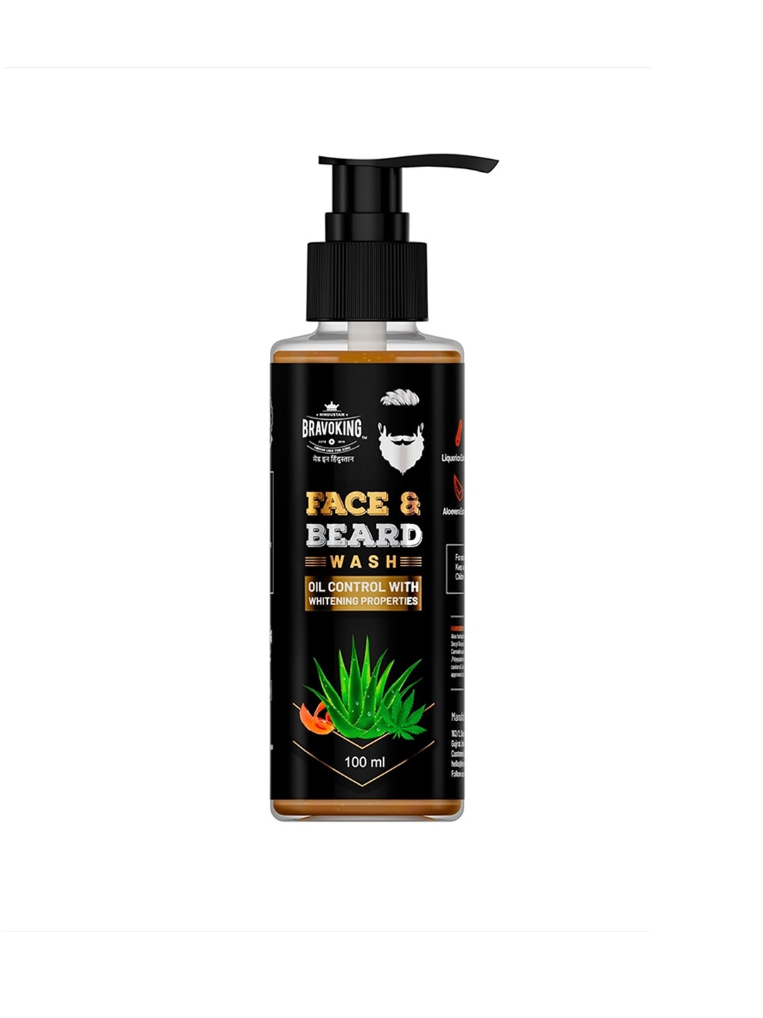 

Braavoking Men Face & Beard Wash 100 ml & D-Tan Face Scrub Gel 100g, Transparent