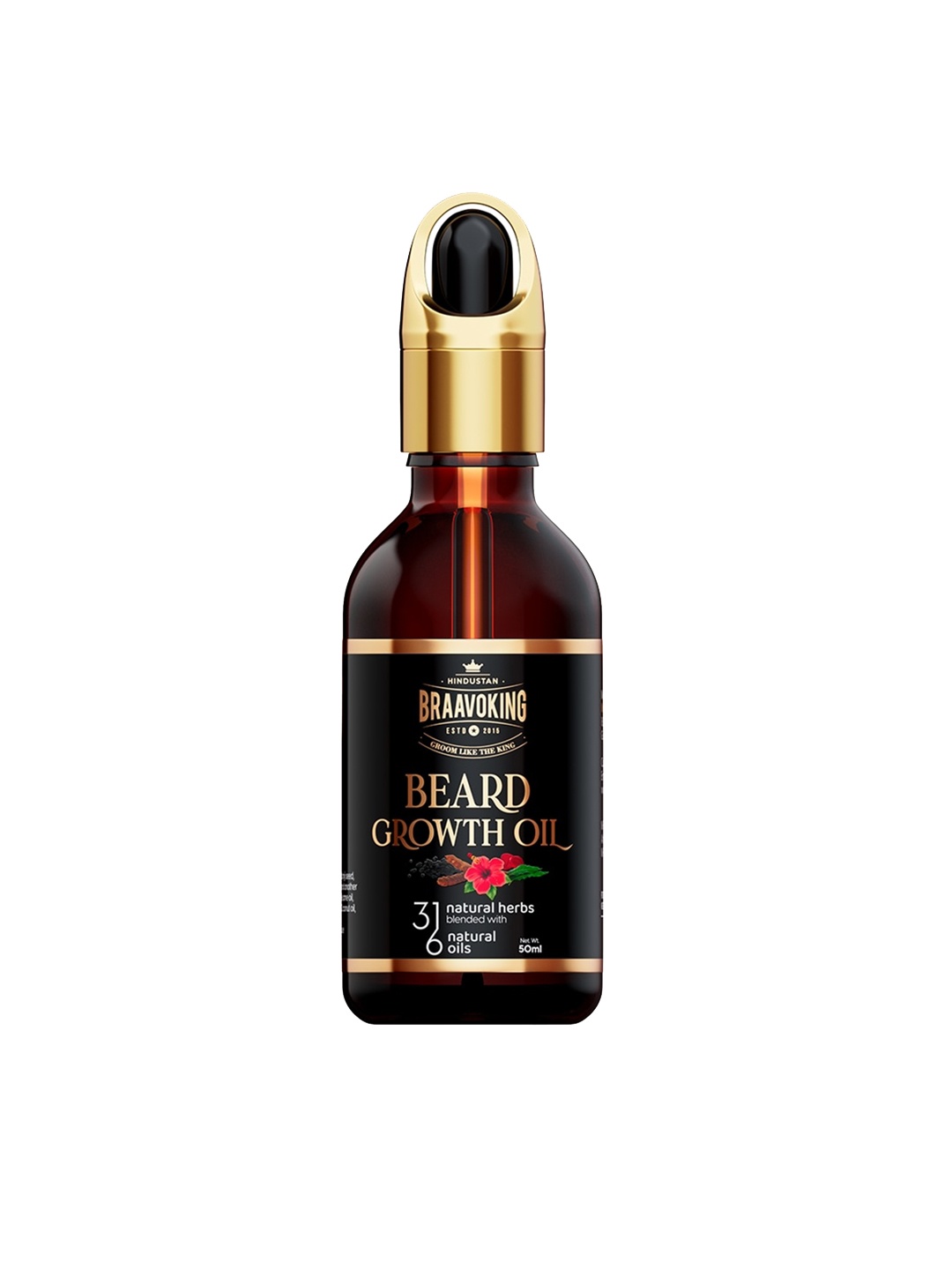 

Braavoking Men Pack of 2 Beard Growth Oil Advanced-50ml + Hair Wax with High Hold-100g, Brown