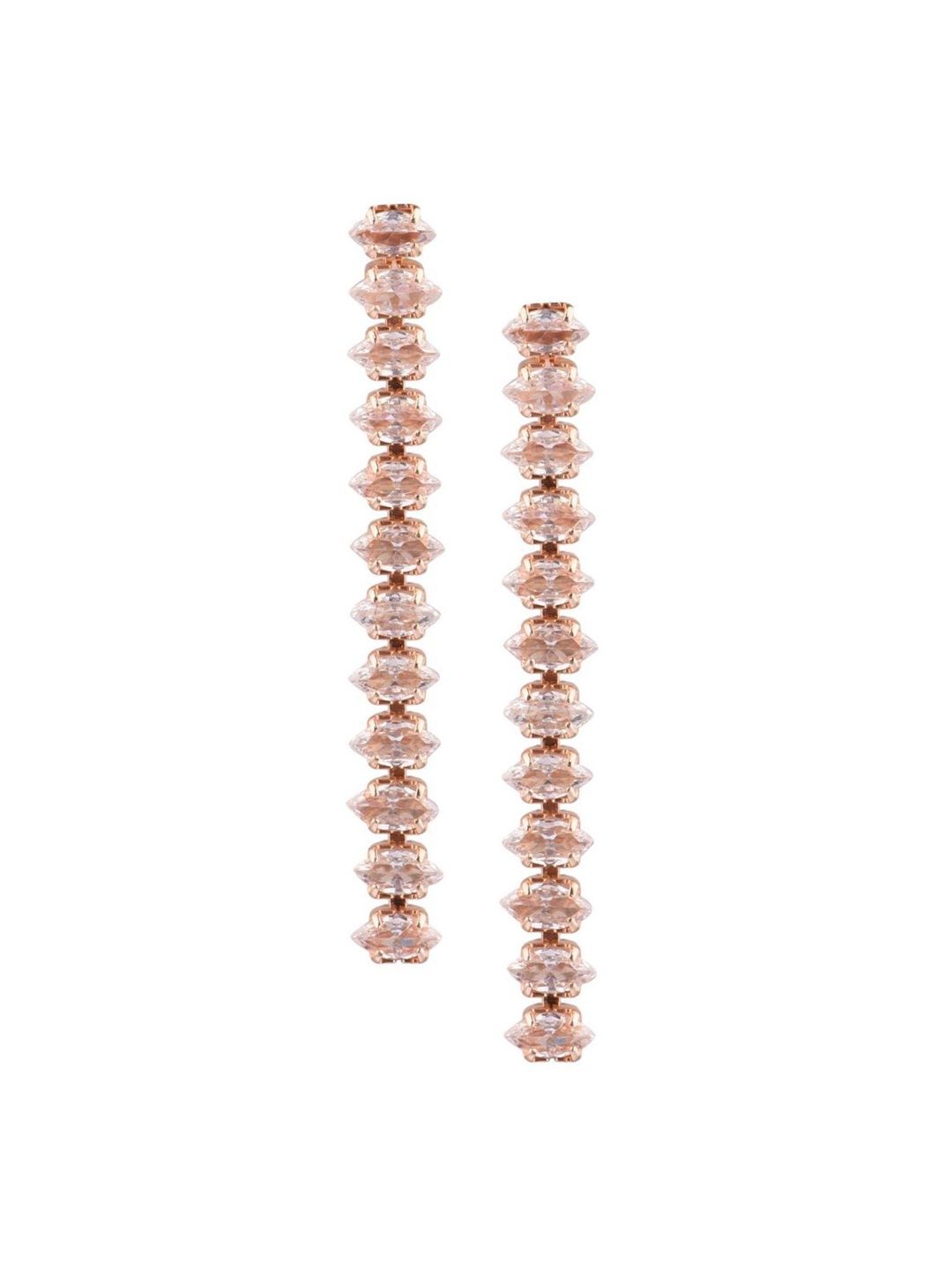 

Efulgenz Rose Gold Contemporary Drop Earrings