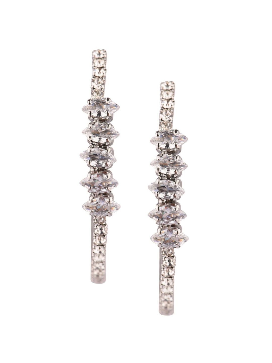 

Efulgenz Silver-Toned Contemporary Hoop Earrings