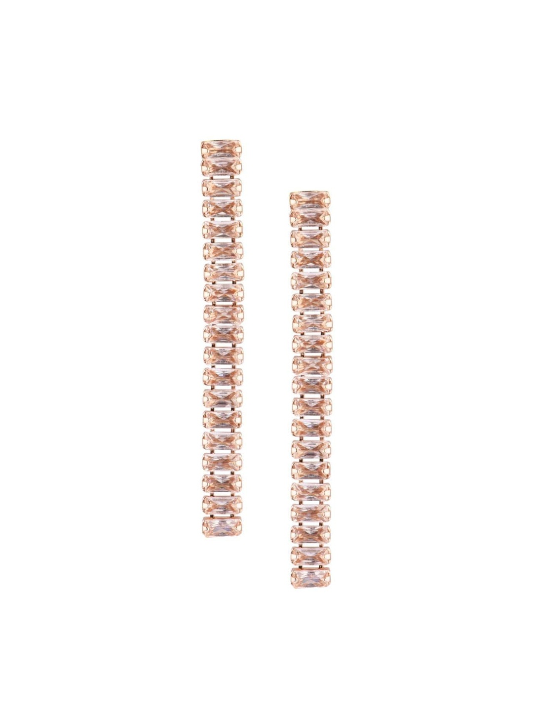 

Efulgenz Rose Gold Contemporary Drop Earrings