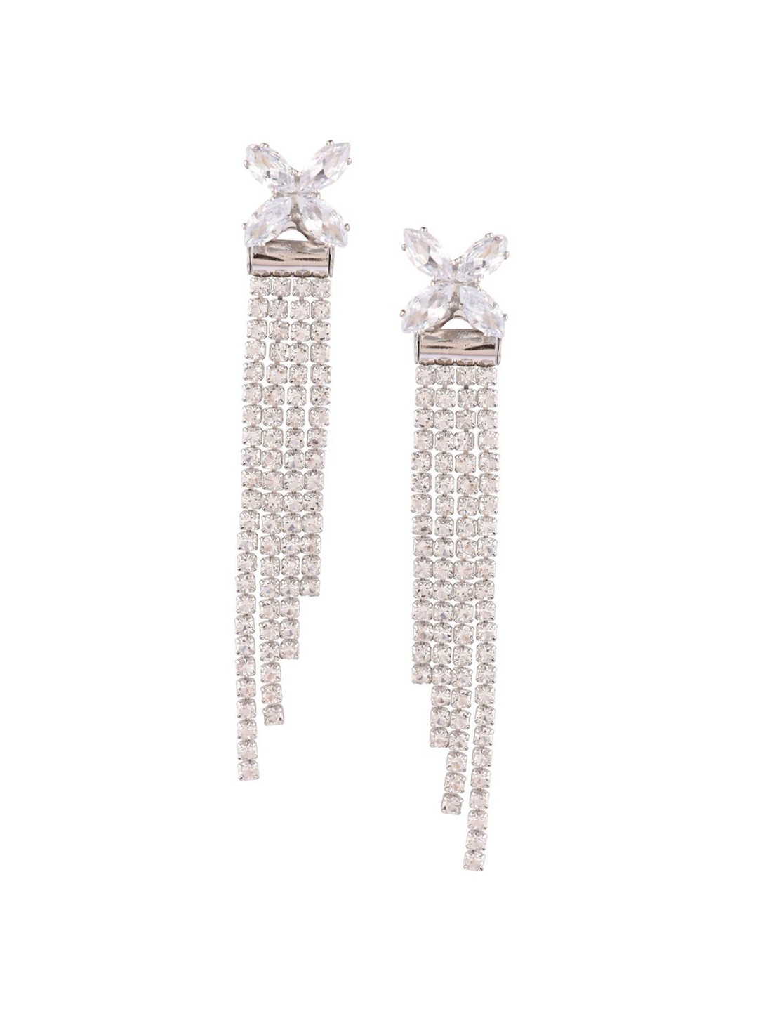 

Efulgenz White Contemporary Drop Earrings
