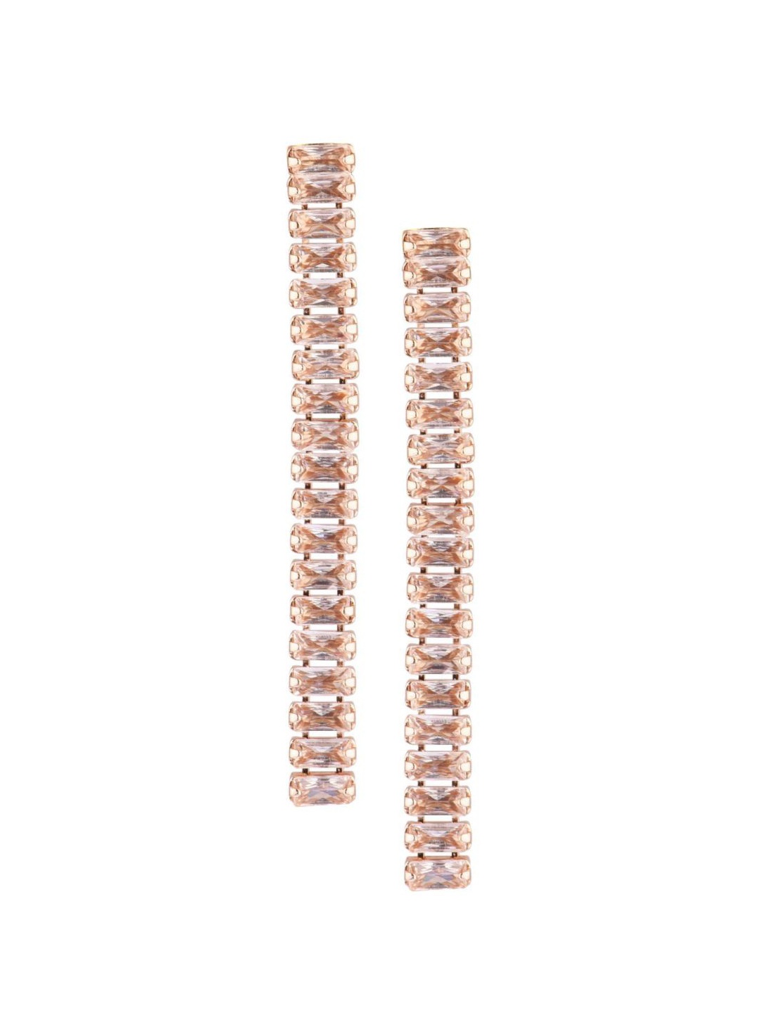 

Efulgenz Rose Gold Contemporary Drop Earrings