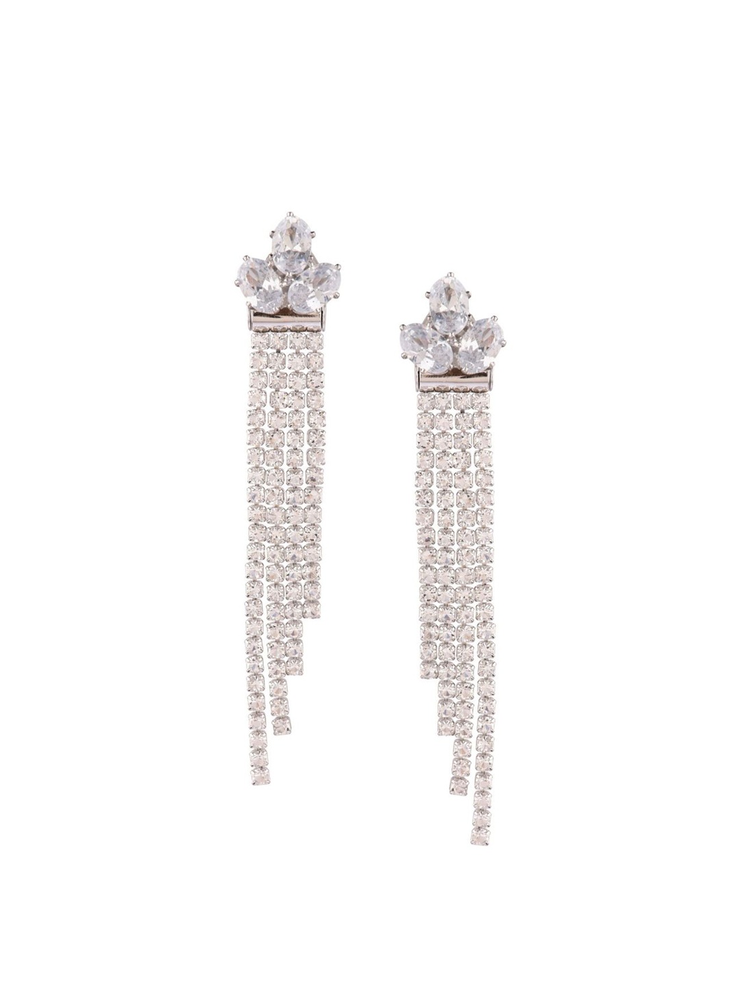 

Efulgenz White Contemporary Drop Earrings