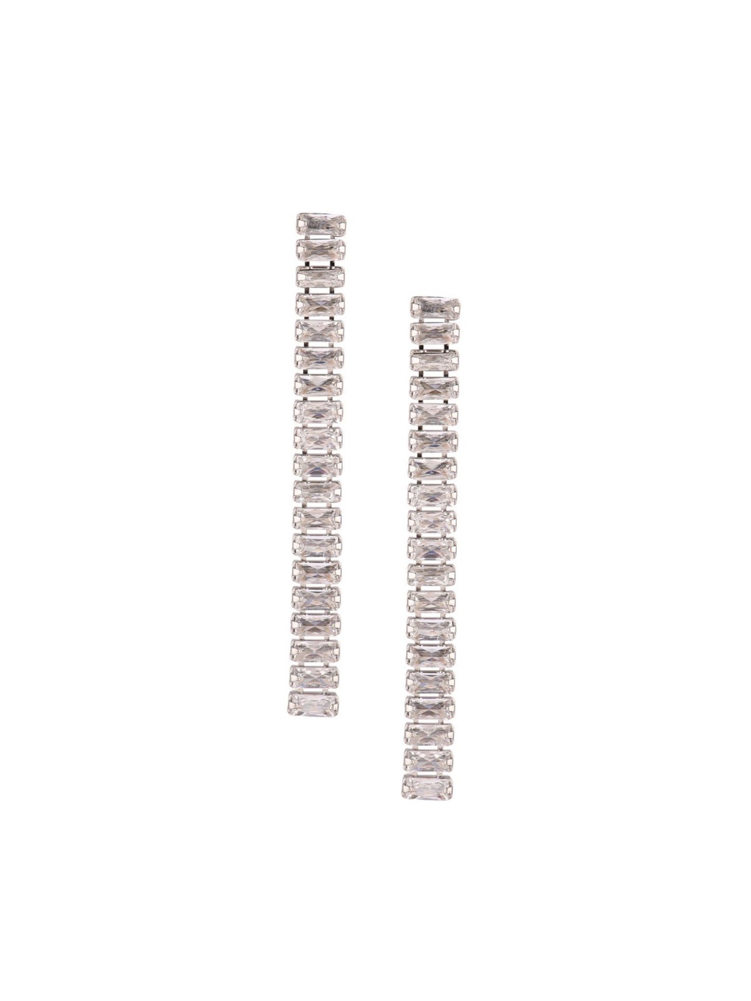 

Efulgenz Silver-Toned & White Rhodium Plated Contemporary Drop Earrings
