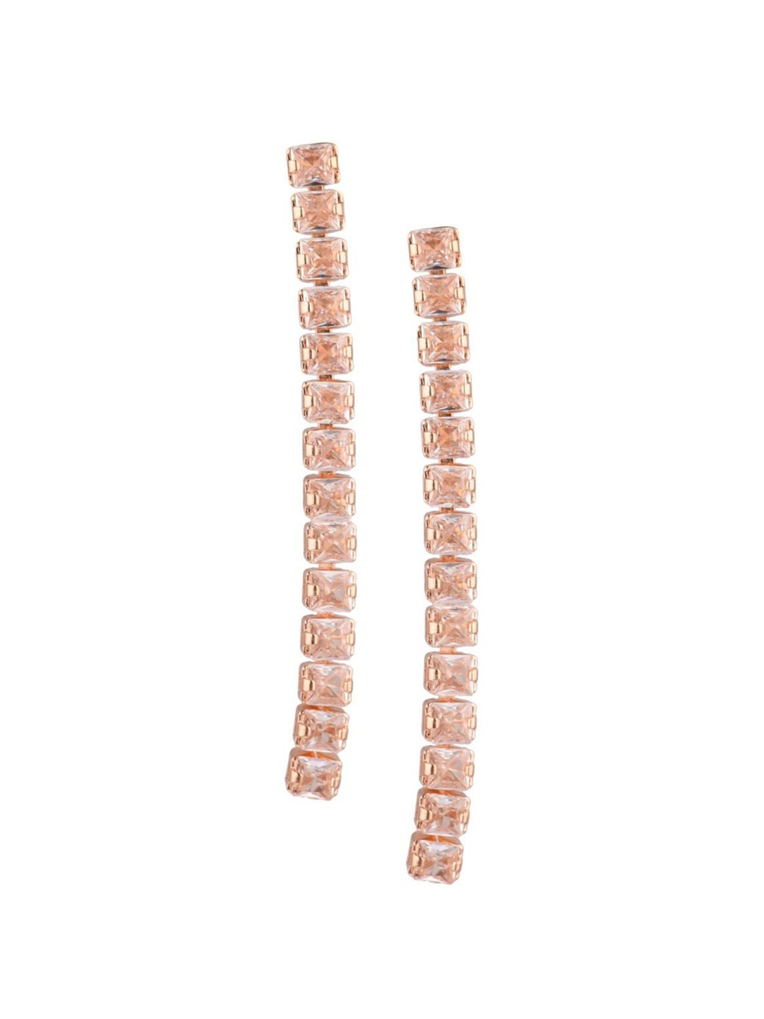 

Efulgenz Rose Gold Plated Contemporary Drop Earrings