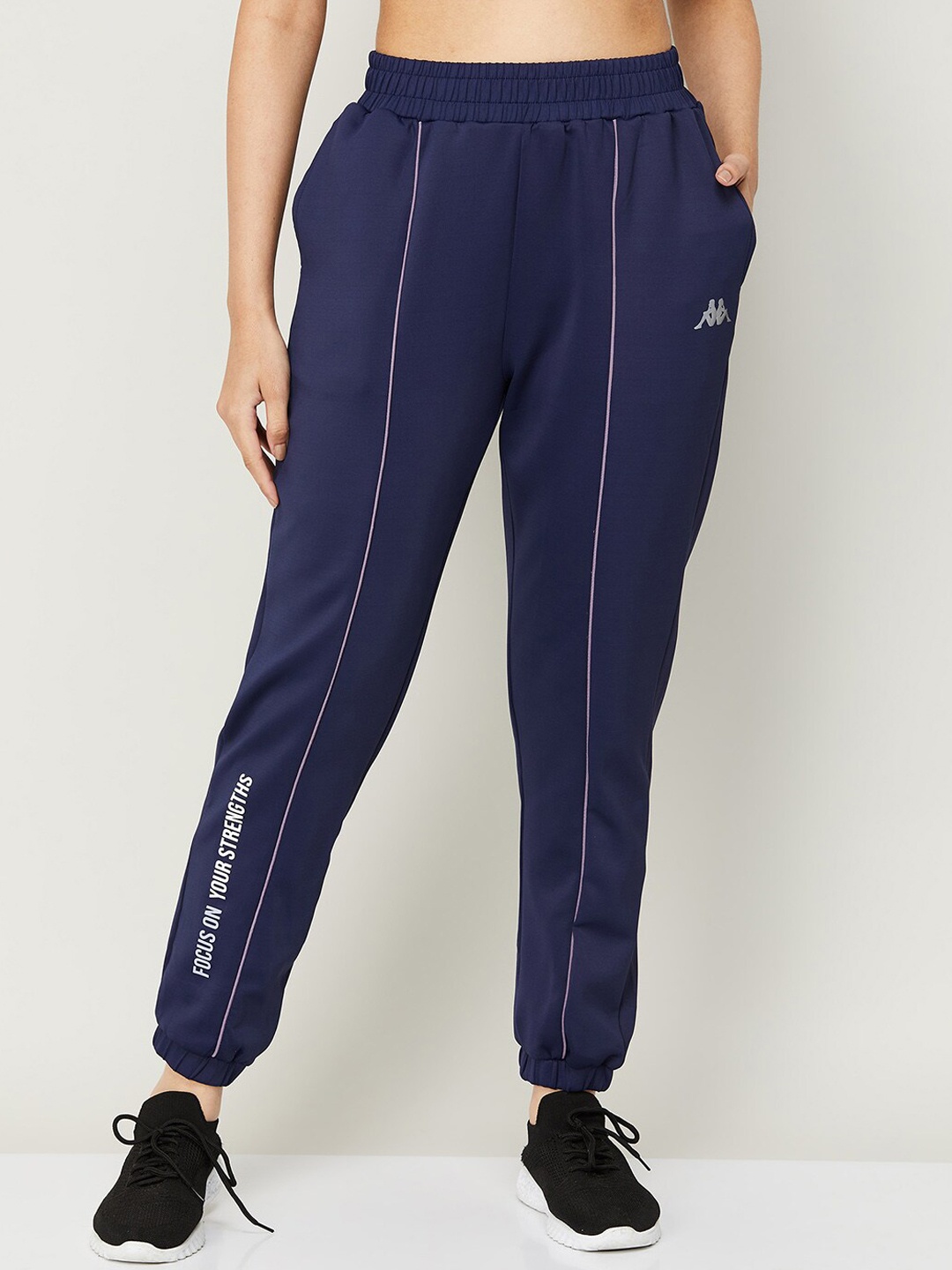 

Kappa Women Blue Printed Cotton Joggers