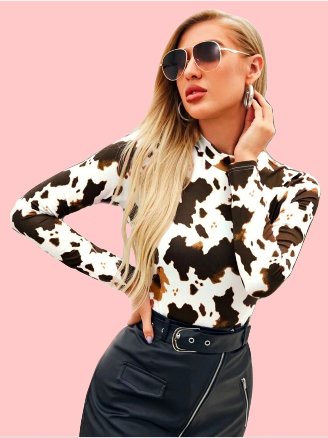 

Dream Beauty Fashion Kamini Women White & Brown Animal Printed Top