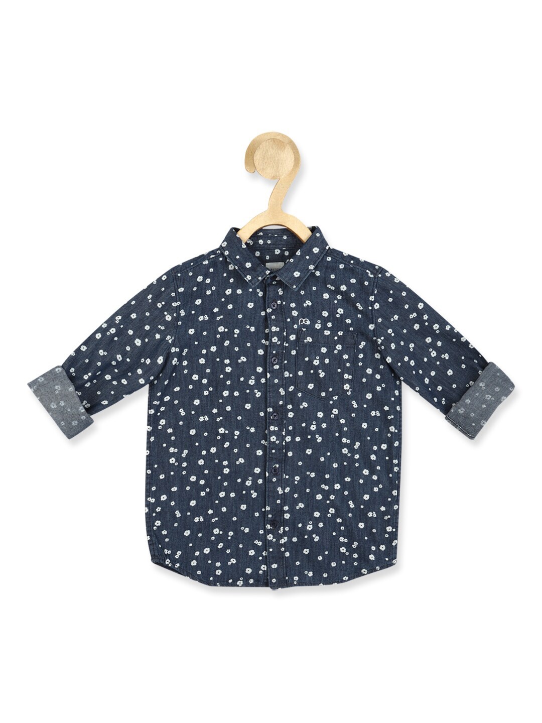 

Peter England Boys Printed Casual Cotton Shirt, Navy blue