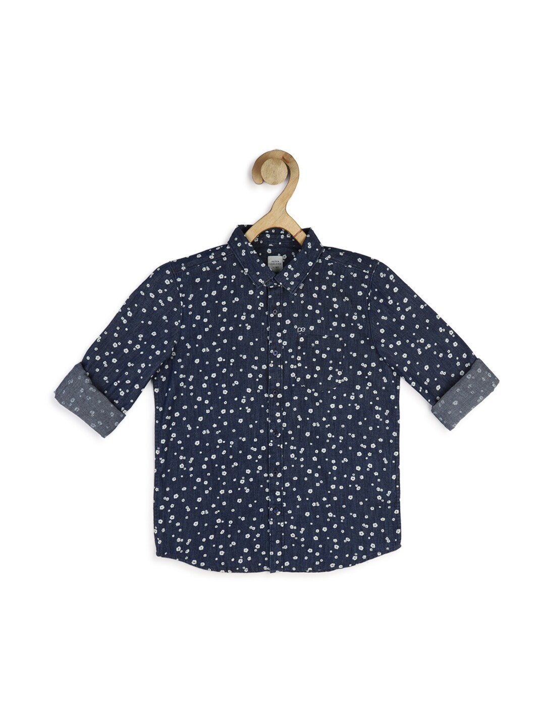 

Peter England Boys Floral Printed Casual Cotton Shirt, Navy blue