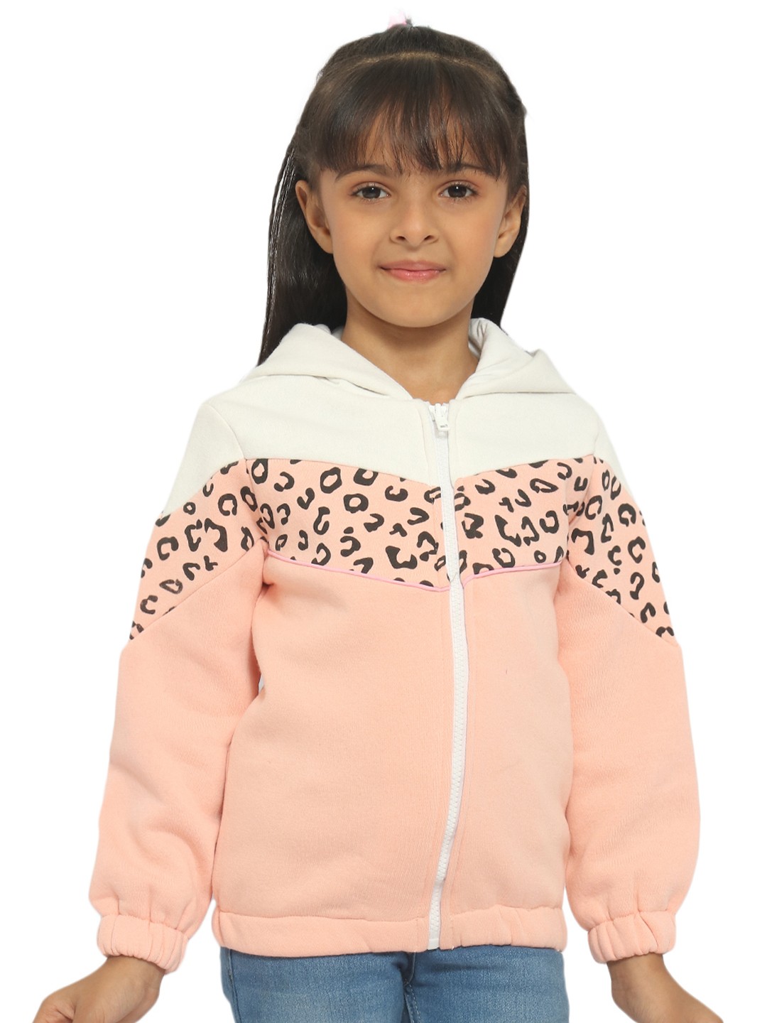 

Nauti Nati Girls Animal Printed Polyester Hooded Sweatshirt, White