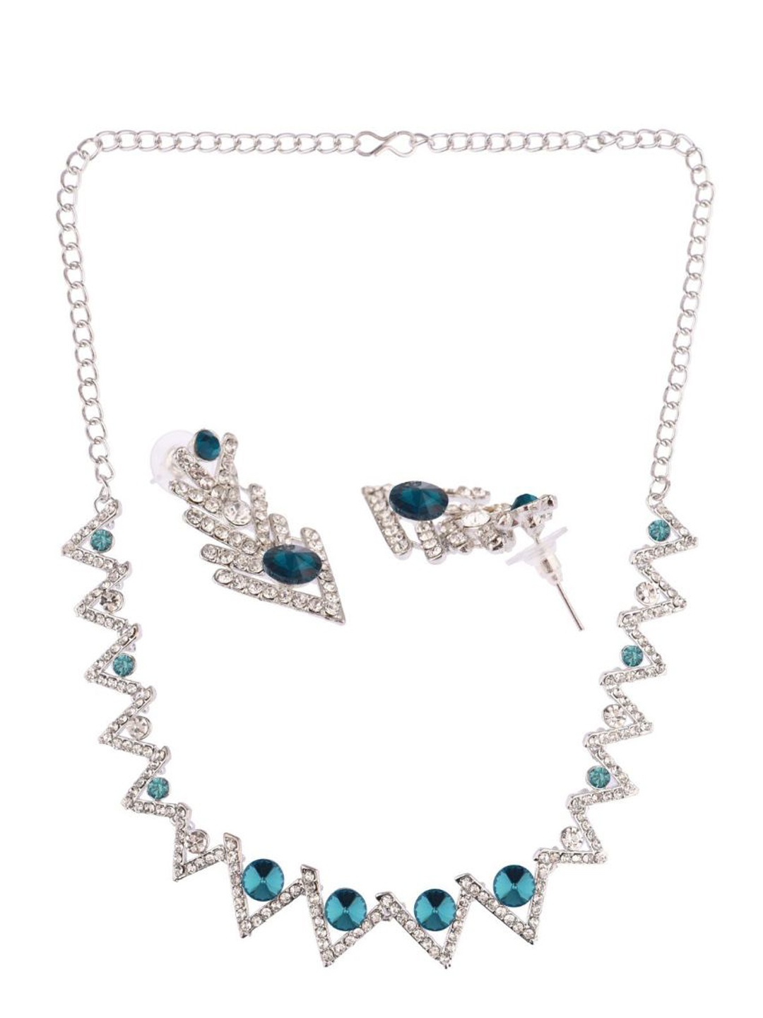 

Efulgenz Blue Artificial Stones Stone-Studded & Jewellery Set