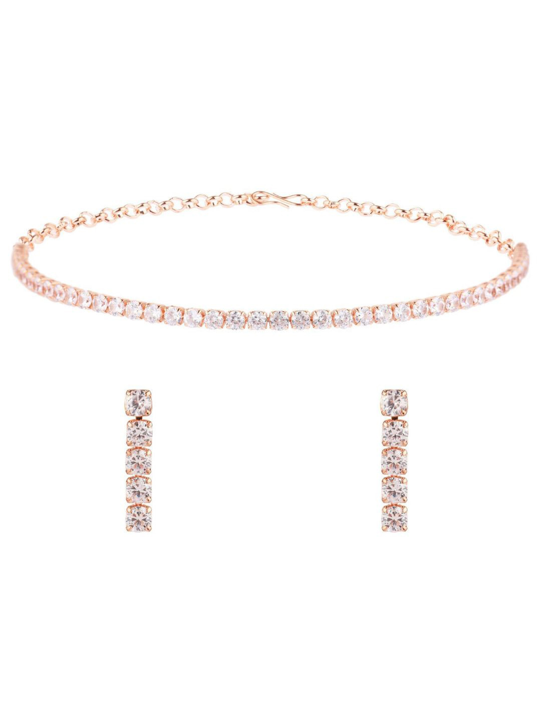 

Efulgenz White Gold-Plated CZ-Studded Jewellery Set