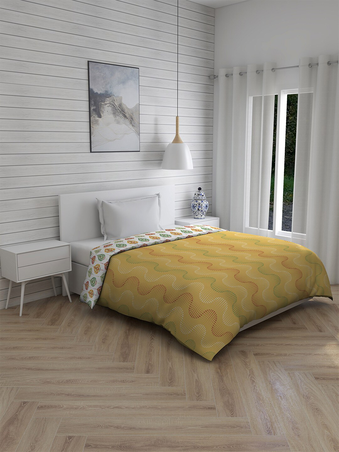 

Layers Yellow & White Mild Winter 120 GSM Single Bed Comforter